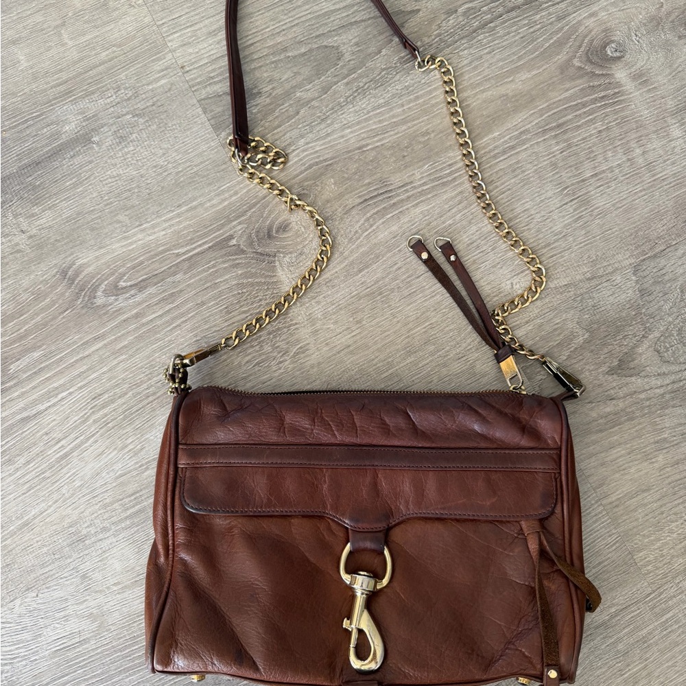 Rebecca Minkoff Chocolate Brown Leather Morning After Clutch / Shoulder Bag
